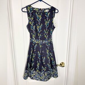 NWT ModCloth Closet London Floral Sleeveless A-line Dress Navy Size UK 12 US 8
